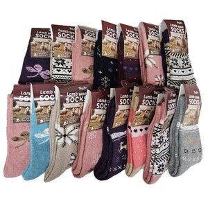 Lamb Wool Socks, Women Warm Winter Sock, Christmas Stocking Stuffers, 15 PAIRS